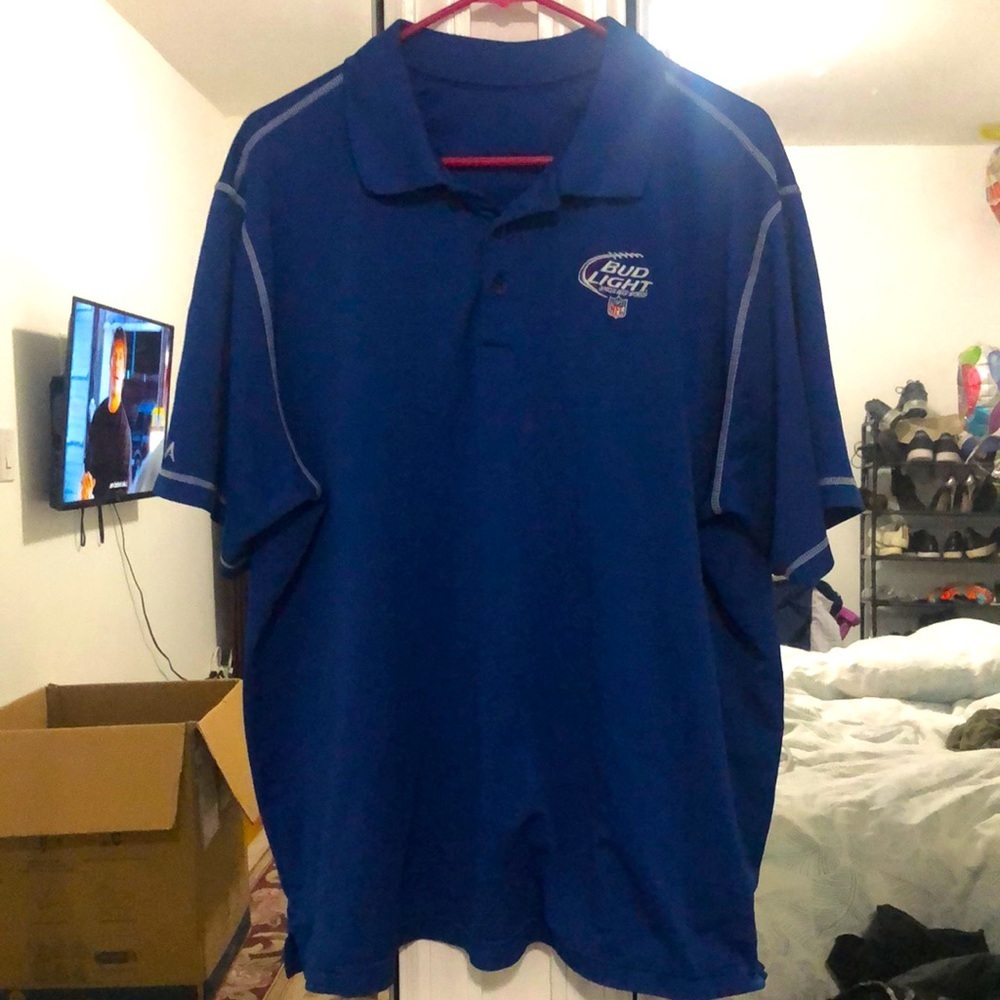 NFL Bud Light sponsor 3 button polo sweatwicking